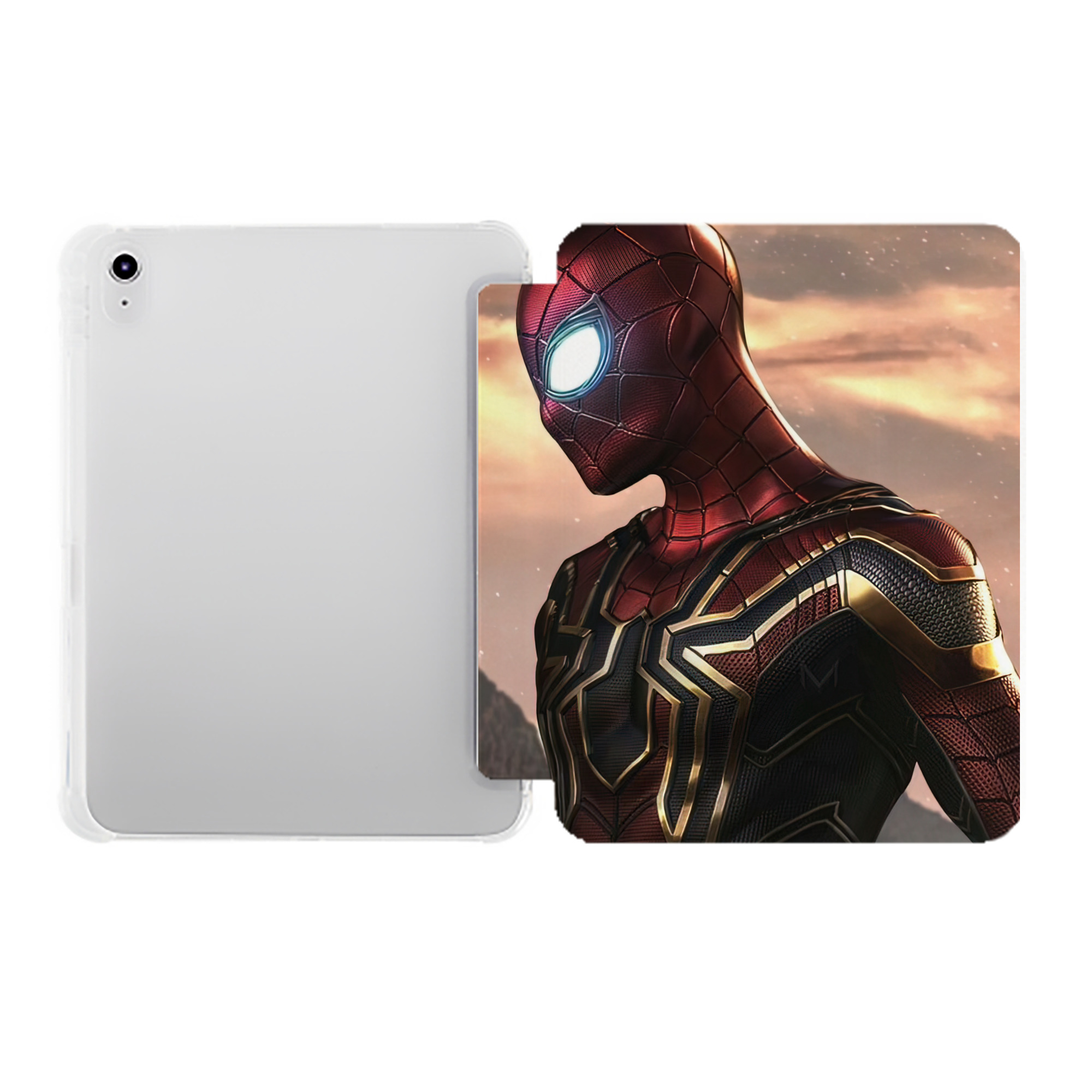 （画像用） Spider Man スパイダーマン IPad ケース ペン収納付き 三つ折りスタンド PUレザー×シリコン 対応機種9.5/10.5/10.9インチ